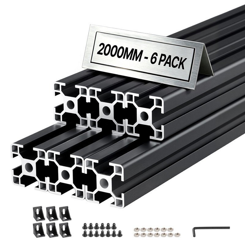 VEVOR 6PCS 3030 Aluminum Extrusion 78.74″ 2000 mm T Slot Anodized Linear Rail