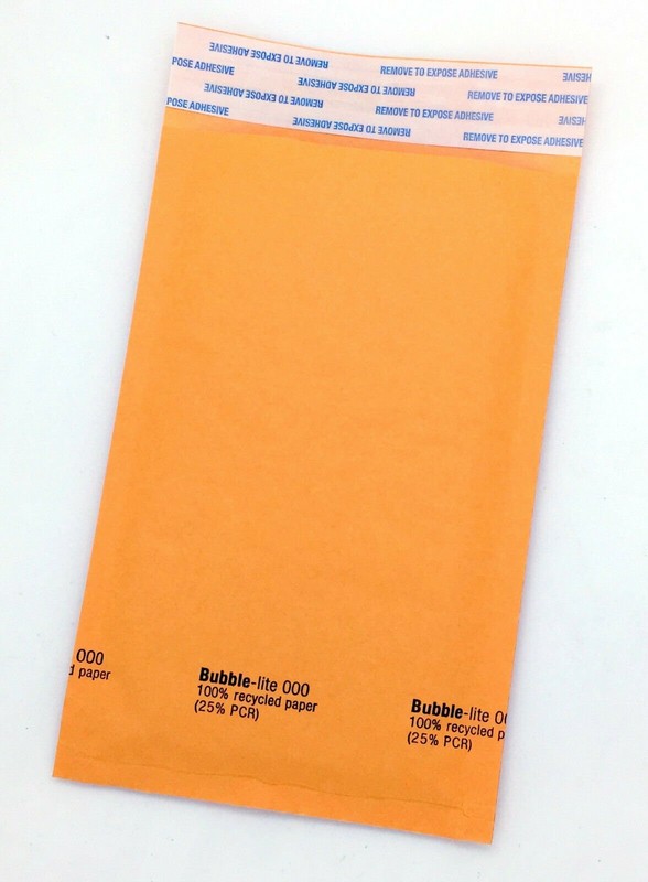 500 #000 (4″x8″) Kraft Bubble Lined Mailer Envelopes Self Seal Free Shipping