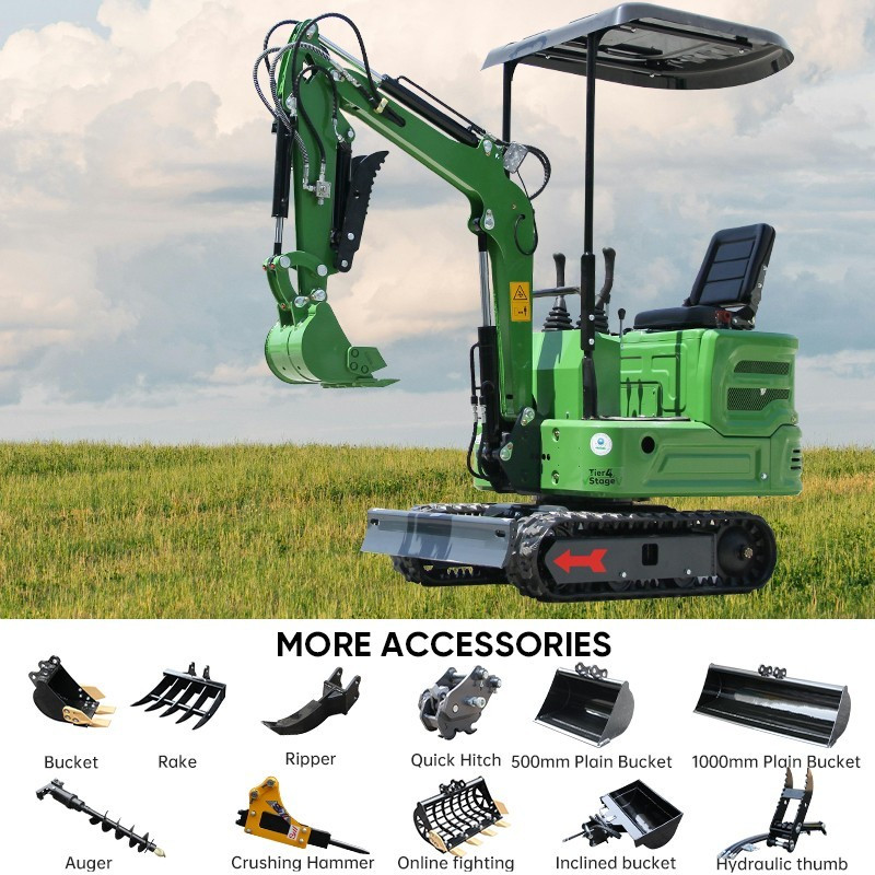 FREE SHIPPING 1.2 Ton Mini Excavator 13.5HP Gasoline Powered Compact Digger EPA gallery