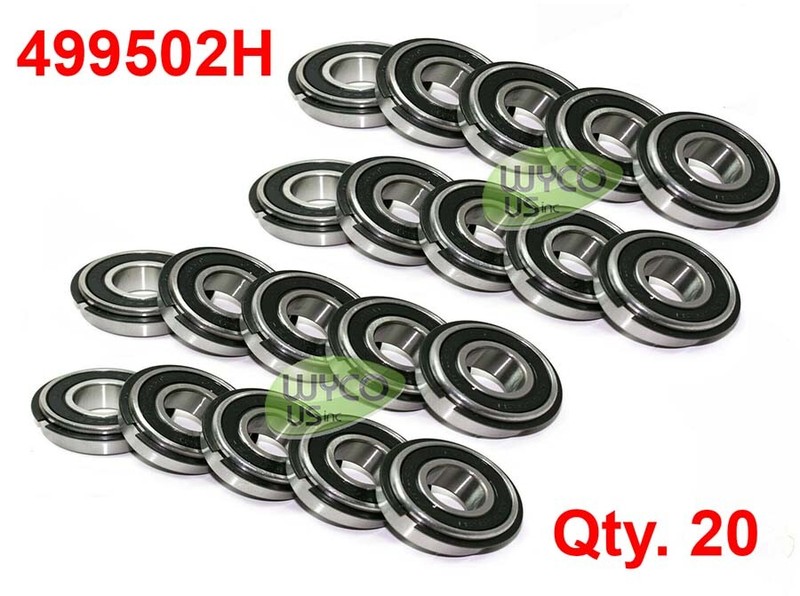 (20) 499502H DOUBLE SEALED BEARINGS W/RETAINER RING, 1-3/8″ OD x 5/8″ ID