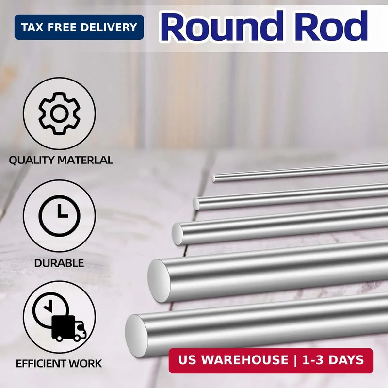 3/16" Diameter 8" Length 304 Stainless Steel Solid Round Rod, Metal Solid Shaft gallery