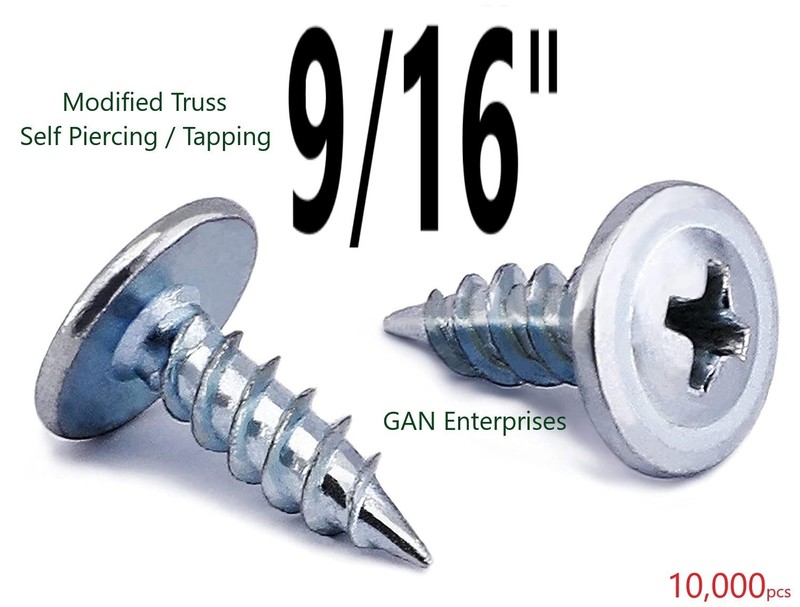 Modified Truss Head Self piercing Screws # 8 x 9/16″ K-Lath ZINC (10000)