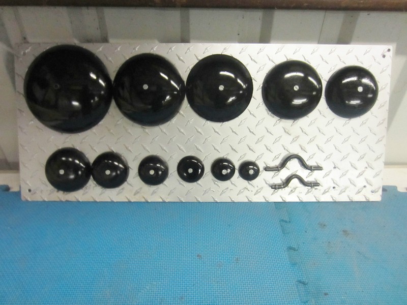 Pipe caps: domed steel weld on 2 3/8 lot of 100 gallery