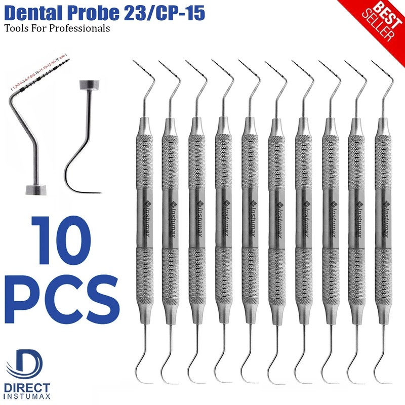 Dental Perio Explorer 23 Probe UNC 15 Hallow Handle Color Marking Double Ended gallery