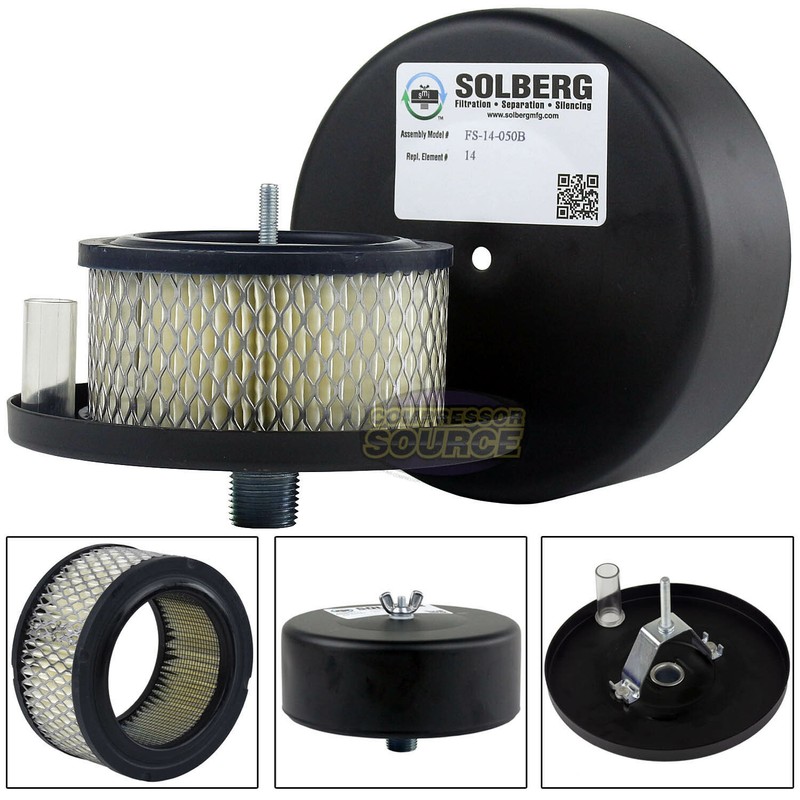 1/2″ Inch Air Compressor Intake Filter Silencer Metal Housing Canister New U.S.A