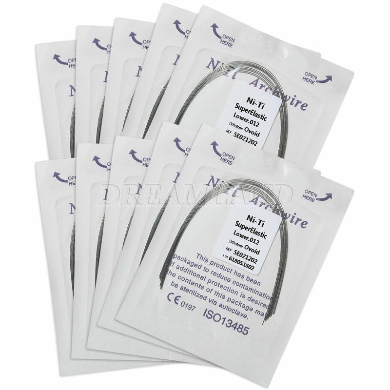 100pcs 10packs Dental Orthodontic Super Elastic Niti Arch Wire Round Ovoid Form