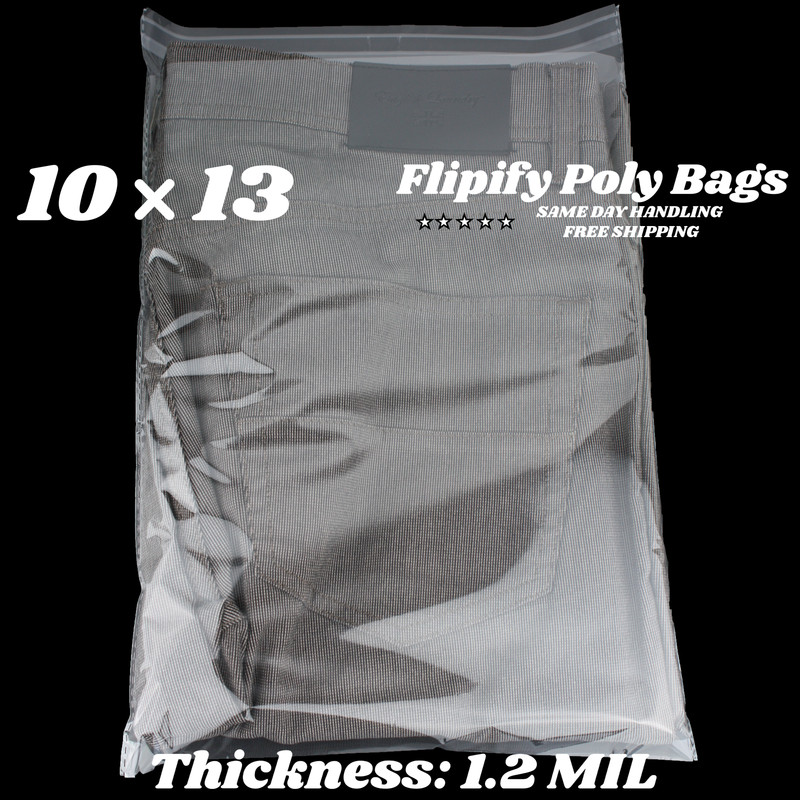 10×13 Clear Resealable T-Shirt/Apparel Self Seal Lip Tape Poly Plastic bags
