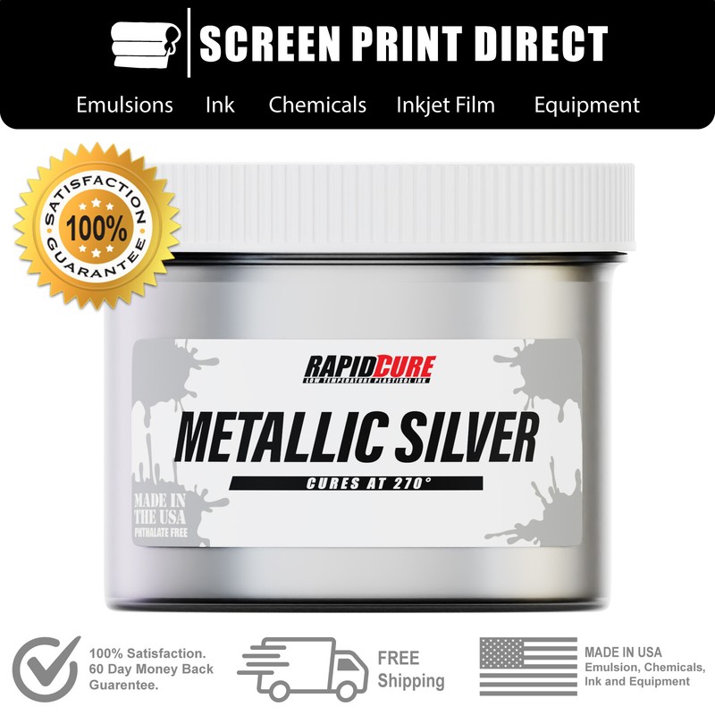 Ecotex® Metallic Silver – Premium Plastisol Ink for Screen Printing – 5 Gallon
