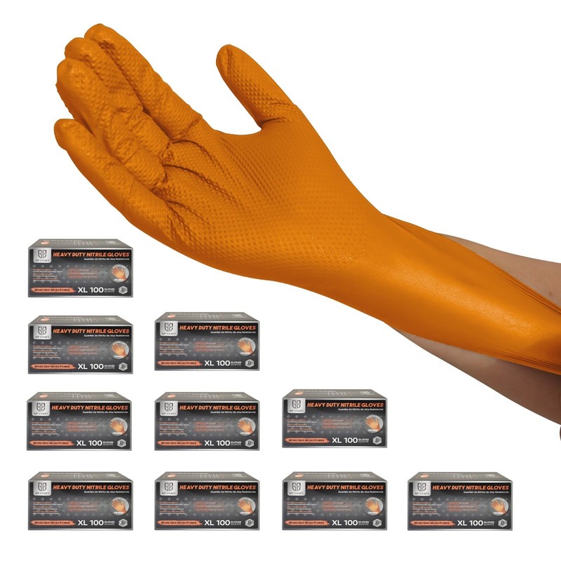 GP Craft Orange Large Nitrile Gloves Diamond 8 Mil Latex-Free 1000/Case gallery
