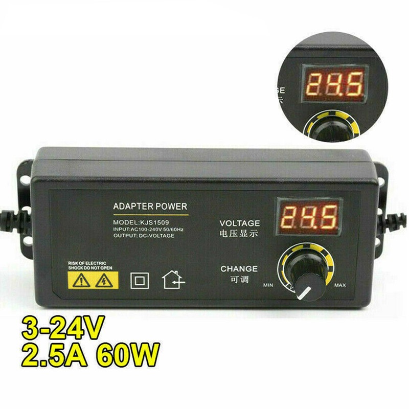 60W Power Supply DC 3V~24V Adjustable Variable Universal Switching AC/DC Adapter gallery