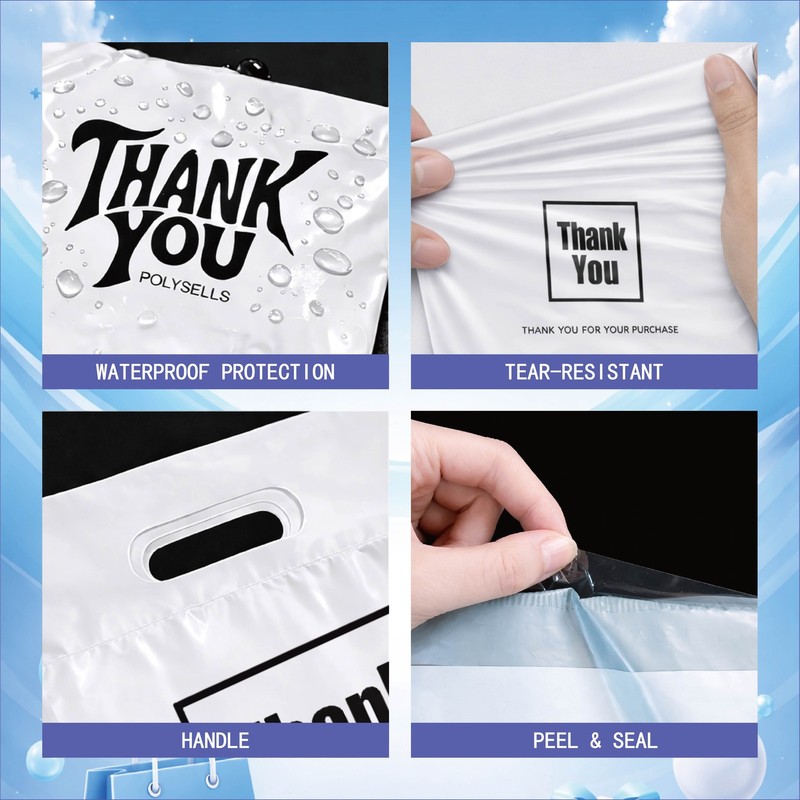 Premium Poly Mailers Self Seal Envelopes for Football Merch – Thank You Design gallery