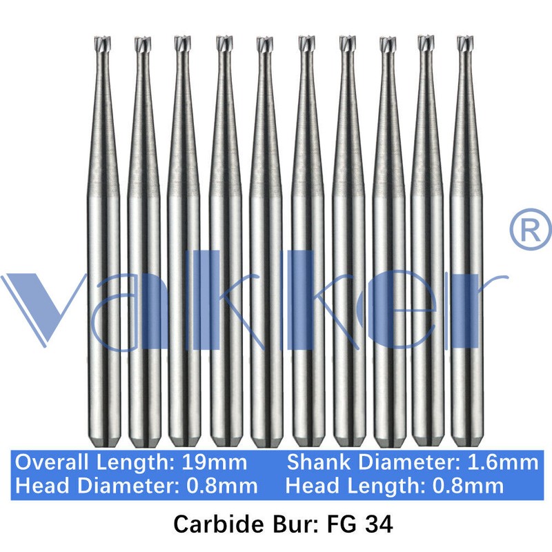 Vakker Dental Tungsten Carbide Burs for High Speed Handpiece FG Friction Grip gallery