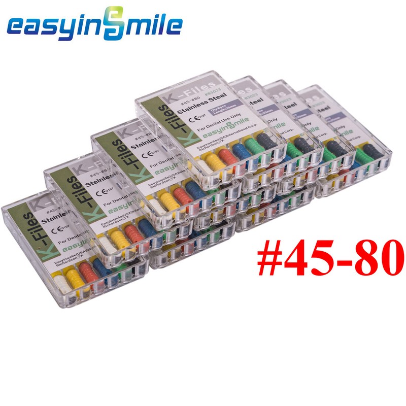 Dental Endo Root Canal File K-files Stainless Steel #6#8#10 Hand Files 60Pc 25MM gallery