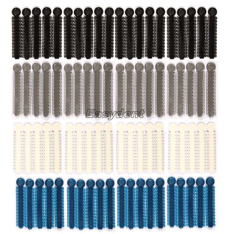 1040 Dental Orthodontic Ligature Ties Elastic Rubber Band Black/Rainbow Colors gallery