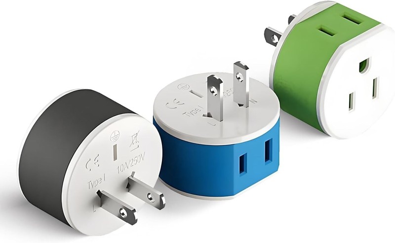 Japan Philippines Power Plug Adapter with 2 USA Inputs – Travel 3 Pack – Type