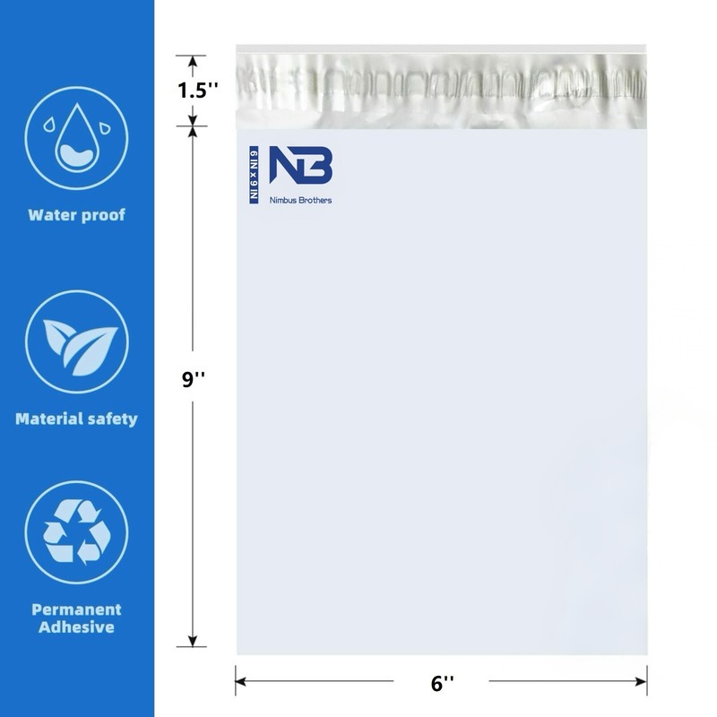 US Premium White Poly Mailers Mixed Sizes Self Seal Envelopes for Football Merch