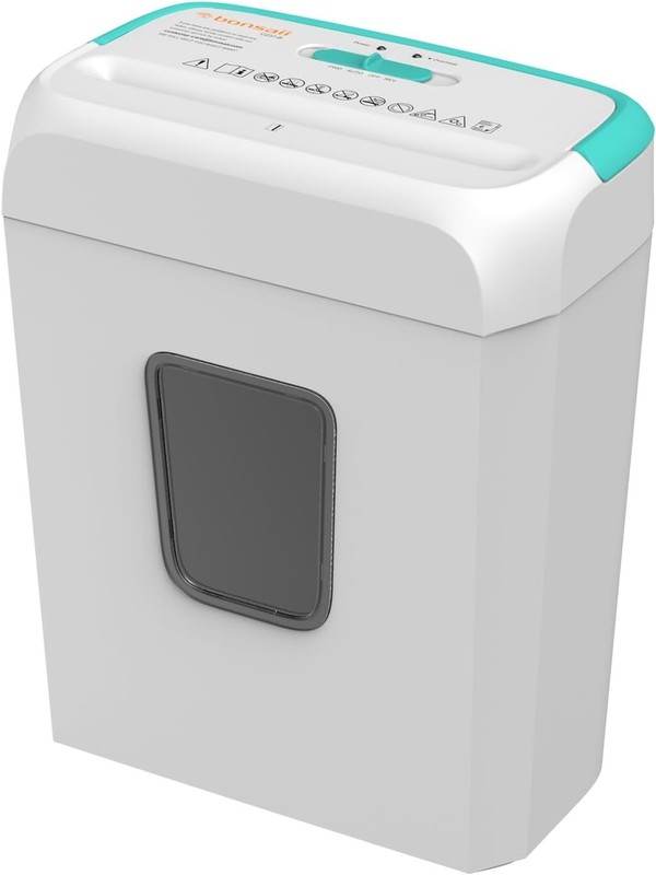 Bonsaii C237-B 6 Sheet Cross Cut Paper Shredder – White & Blue
