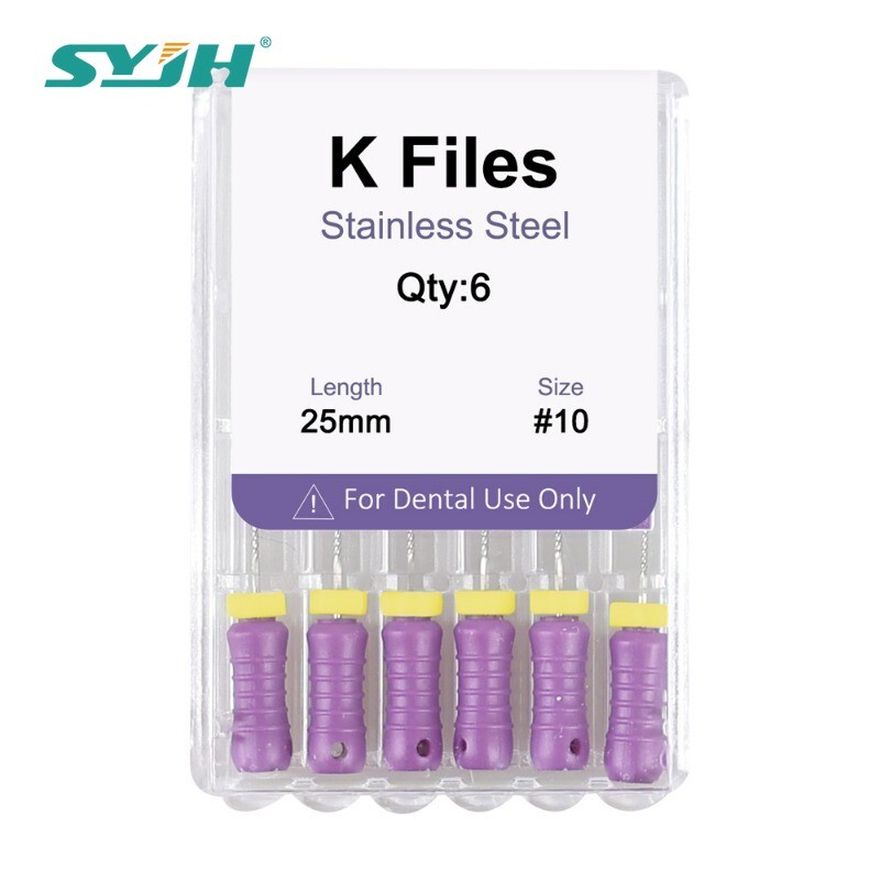 Dental Endo Root Canal File K-files 25mm Stainless Steel #6#8#10#15-40 Hand File gallery