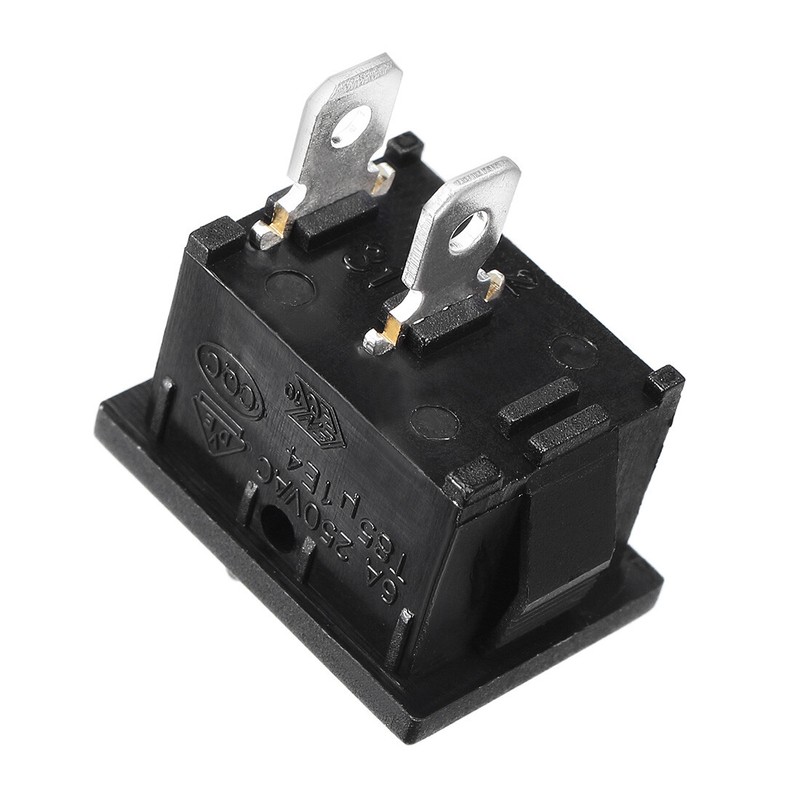 Rocker Switch 2 PIN ON-OFF SPST 125VAC/10A 250VAC/3A 21x15mm BLACK KCD1 2/5/10PC gallery