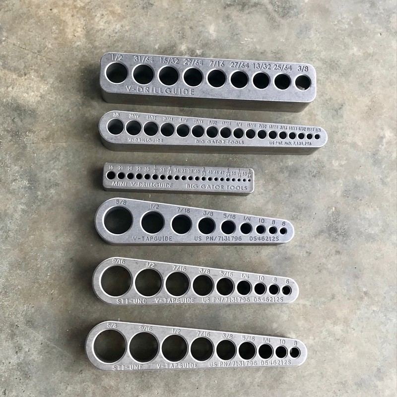 The Complete Standard Set – 3 Drill Bit Guides & 3 Tap Guide Tools – USA Made!