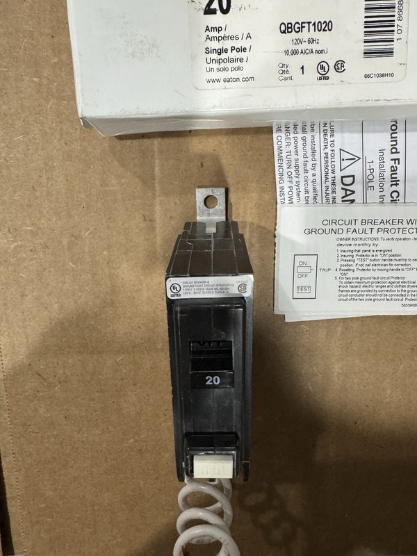 New Eaton QBGFT120 1-Pole 20Amp 120V GFCI Bolt On Circuit Breaker gallery