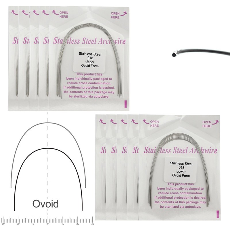 100PCS Dental Orthodontic Arch Wire NiTi Stainless Steel Round Square Ovoid Form gallery
