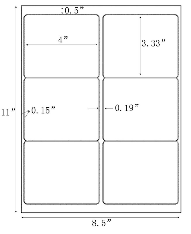 6000 4" x 3 1/3" Laser Ink Jet Address Shipping Self Adhesive Labels 6 per sheet gallery