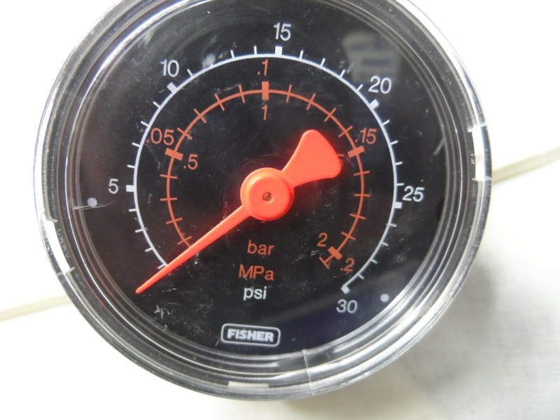 Fisher 0-30 PSI 1/4 NPT 2″ Face Gauge Brass Center Back Mount – NEW NO BOX