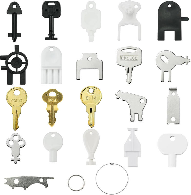 21-Piece Dispenser Key Set for Various Paper Towel & Soap Dispensers