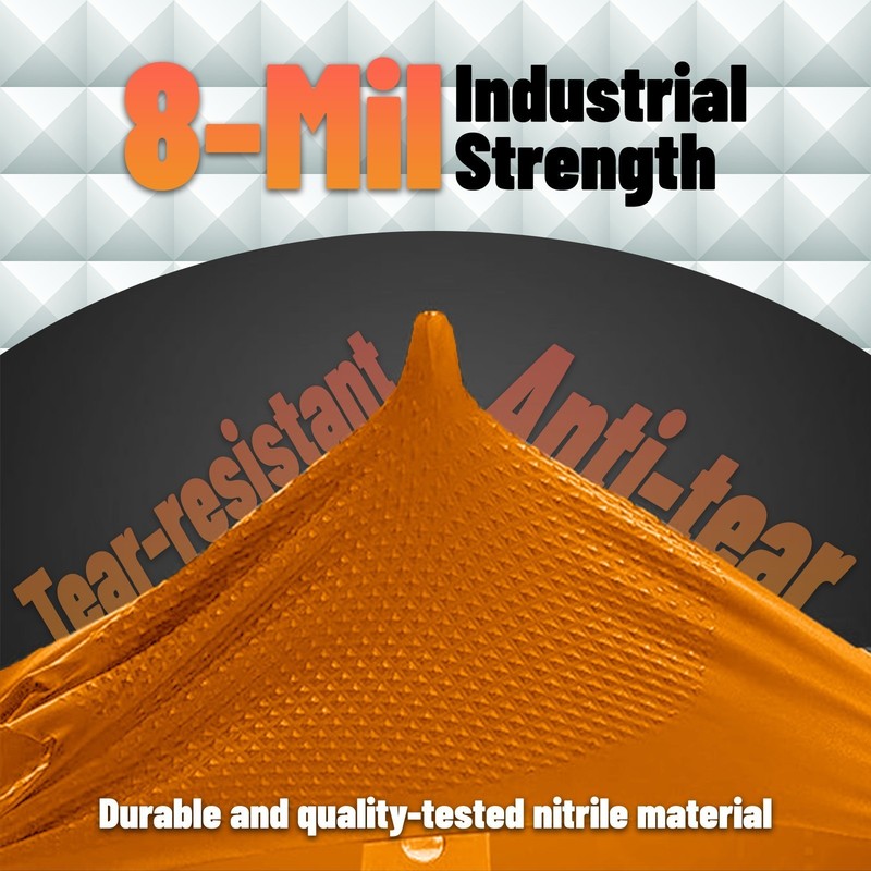 GP Craft Orange Large Nitrile Gloves Diamond 8 Mil Latex-Free 1000/Case gallery