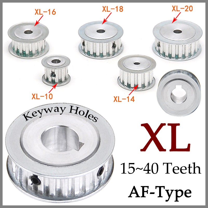 XL Timing Belt Drive Pulleys AF-Type Pitch 5.08mm For CNC Step Motor 15~40 Teeth