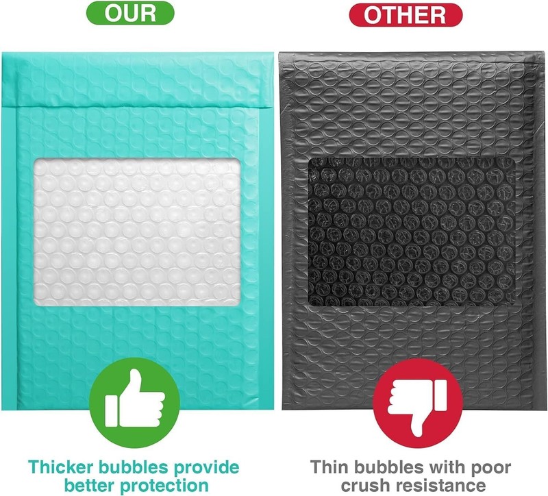 Jiaro Pack Poly Bubble Mailer Padded Envelope Mailing Bags 6x10" 600Pcs Teal gallery
