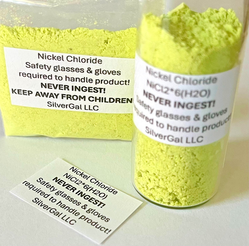25g Nickel Chloride 99.9%+ NiCl2 x 6(H2O) made in small batches for purity 25 g