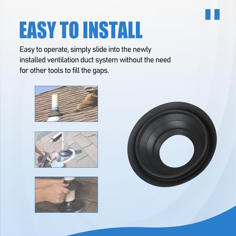14137 Rain Collar 3"-4" for No-Calk Roof Flashings,Black (1 Pcs) gallery
