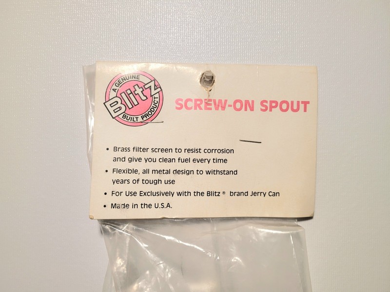 NOS Blitz Metal Jerry Can Nozzle 3/4" Screw-On Spout USMC 400034 Flexible USA gallery
