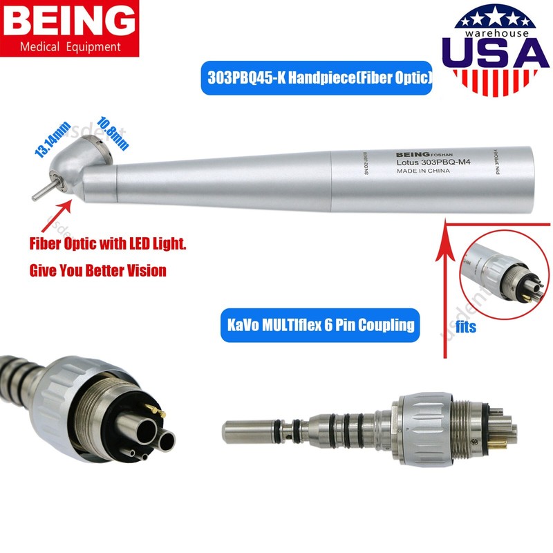 BEING COXO Dental Surgical 45° High Speed Handpiece Fiber Optic KaVo MULTIflex gallery