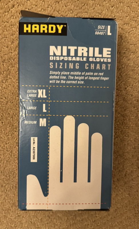 1 Box 5 MIL Nitrile Disposable Gloves Size L - 100 Total Gloves - Hardy gallery