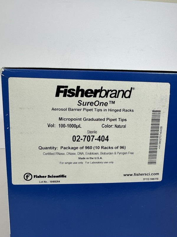 Fisherbrand SureOne Pipet Tips 02-707-407 1mL Max Sterile Qty 768 gallery