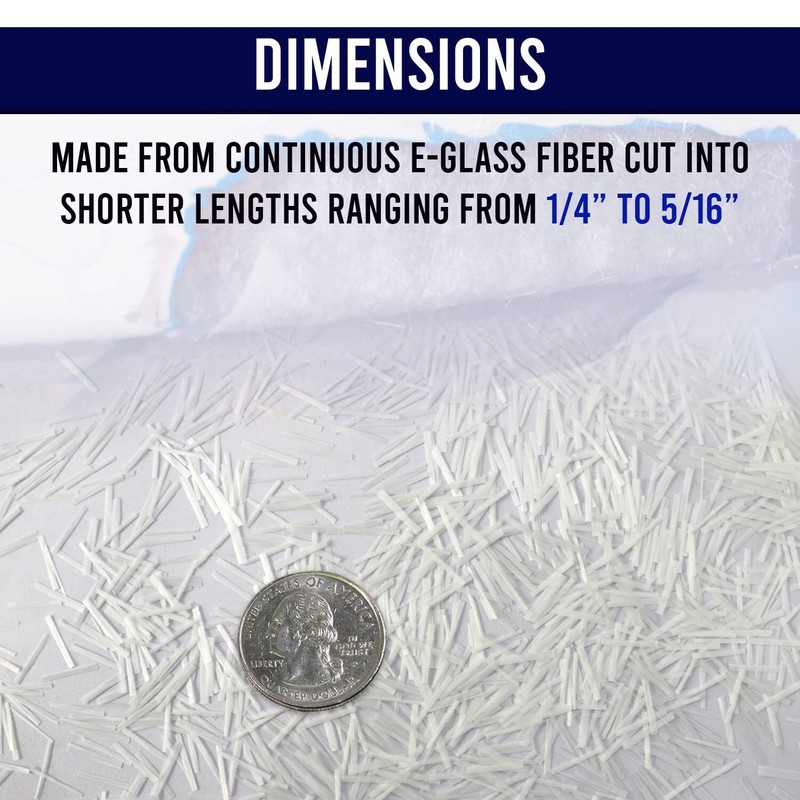1/4" Chopped Glass Fiber Strands - 4 Pound 100% E-Glass Fiber gallery