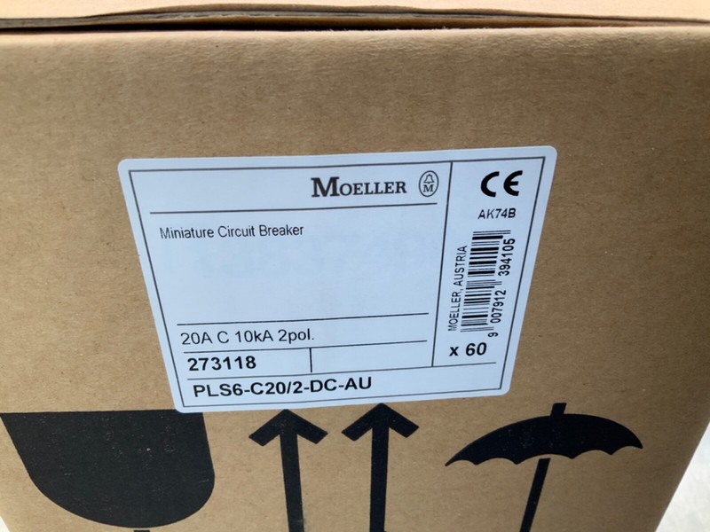 (60) Eaton Moeller PLS6-C20/2-DC-AU Miniature Circuit Breaker 273118 10kA, 20a gallery