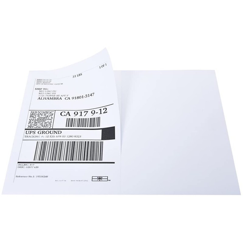 50-10000 Premium 8.5"x 5.5" Half Sheet Self Adhesive Shipping Labels 2 Per Sheet gallery