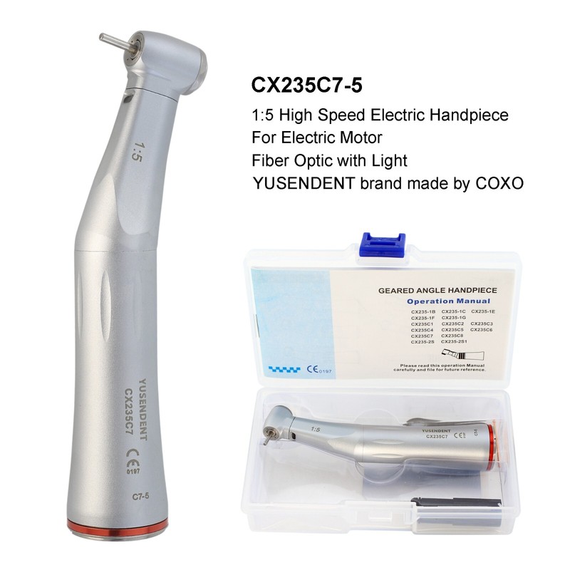 BEING Dental Electric Motor LED Handpiece 1:5 Contra Angle High Speed Brushless gallery