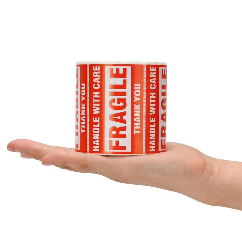 1000 Fragile Stickers 2x3 Handle with Care Thank You 500 Per Roll Warning Labels gallery