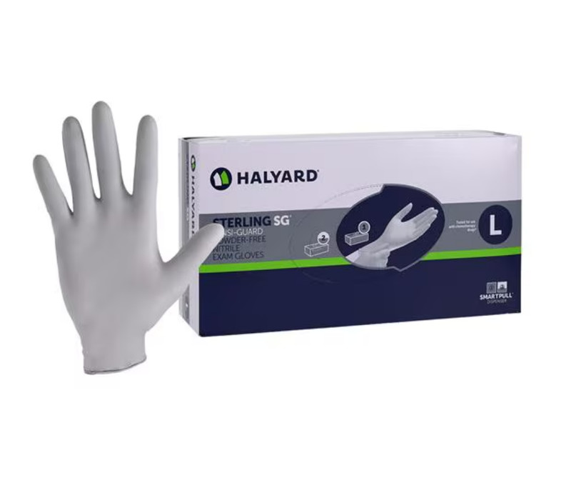 2 Boxes of 250, HALYARD Sterling SG Nitrile Powder Free Exam Gloves,41660, Large