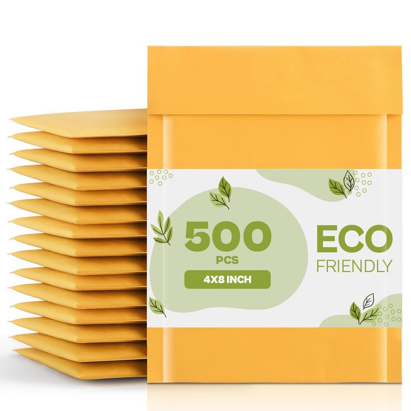500 #000 4×8 Kraft Bubble Padded Envelopes Mailers Inner Size 4×7 Self Adhesive