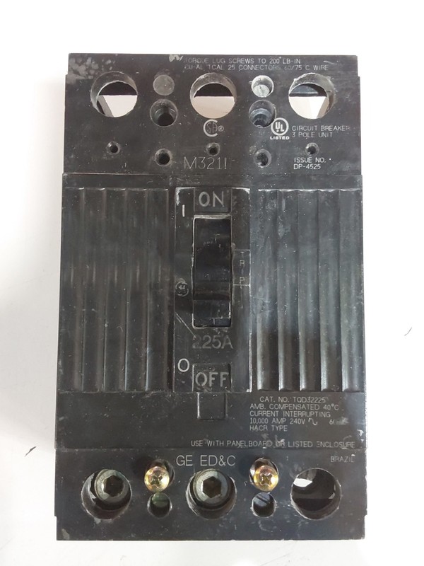General Electric TQD32225 3 POLE Phase 225A GE 225 Amp 240V
