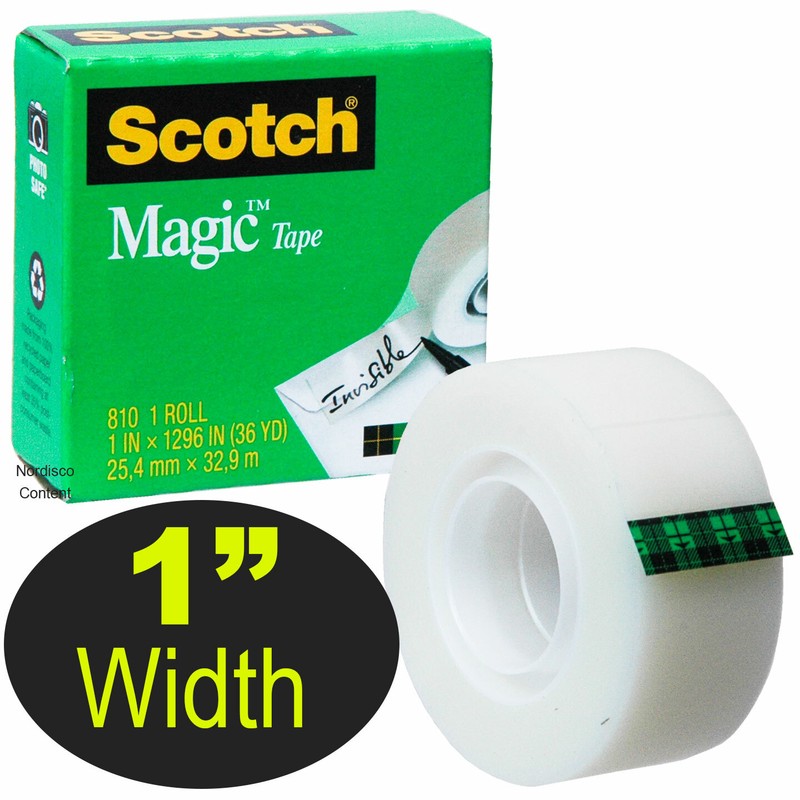 Scotch 810 Magic Tape, 1″ x 1296″, 1″ Core, 1 Roll