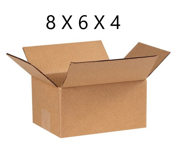25 Pack 8x6x4 Shipping Boxes for Packing & Moving Heavy Duty Corrugated Cartons