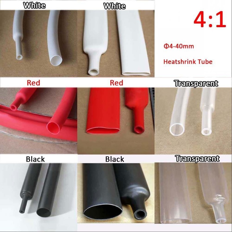 4:1 Heatshrink Tube Tubing Sleeving Adhesive Glue Lined Waterproof 4/6/8/12-40mm