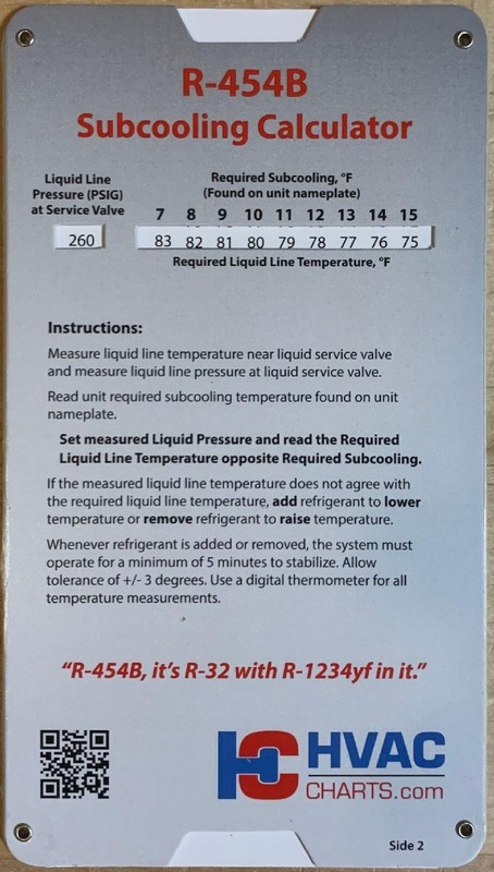 R-32 R-454b Superheat Charging Chart For A2L gallery